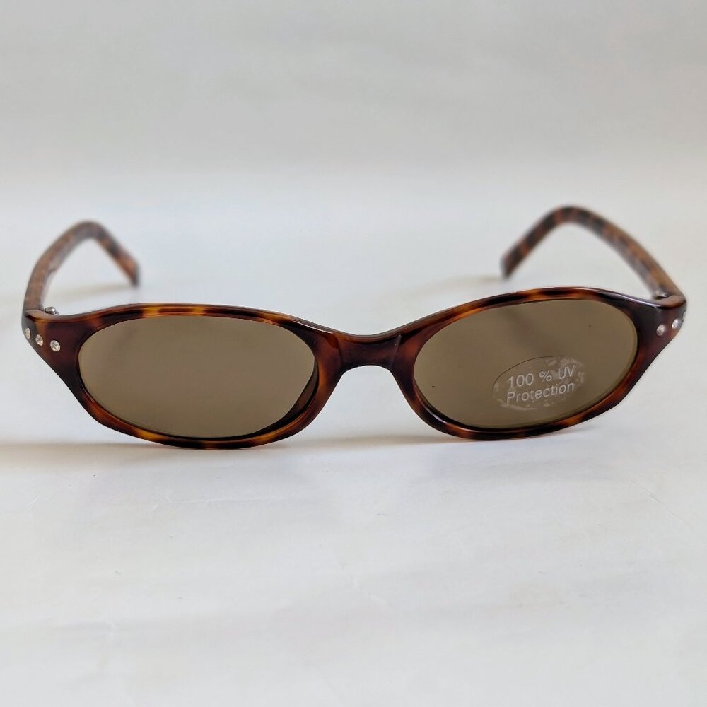 NWT Vintage 90's Plastic Rectangle Lady Fashion Sunglasses (L. Tortoise)
